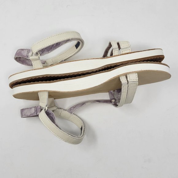 Teva Universal Leather Strappy Sandal White Beige sz 9 - Picture 5 of 7